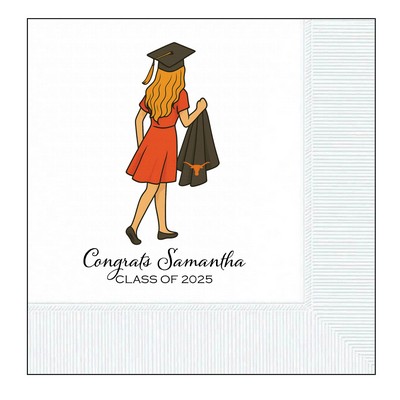 Graduation Cocktail 3-Ply Beverage Napkins - Digital Print - Very Fast!