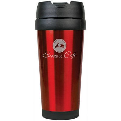 16 oz. Red Laserable Stainless Steel Travel Mug without Handle