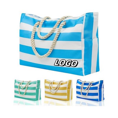 Full Color Large Zipper Beach Bags