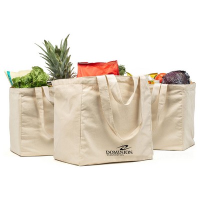 Large Capacity Canvas Tote Bag Double Handle With Inner Pocket