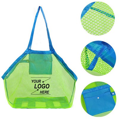 Large Lightweight Foldable Kids Mesh Beach Tote Bag