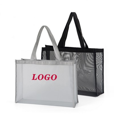 See-Through Mesh Beach Tote - Stylish & Spacious