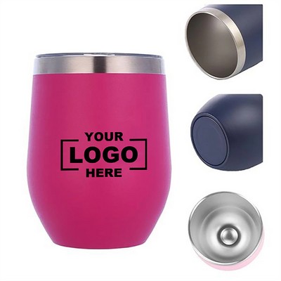 Stainless Steel Rainbow Paint Insulated U-Shaped Wine Glass Large Belly Egg Cup