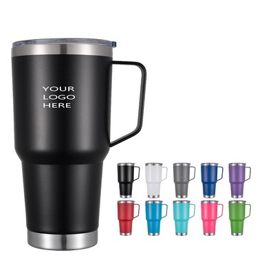 30OZ Metal Insulated Coffee Travel Mug With Handle