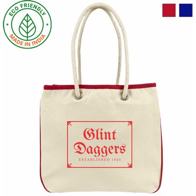 Heavy Duty Harbor 16 oz Canvas Tote Bag | Beach Everyday Travel Red (14x12x7)