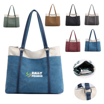 Women's Work Bag with Laptop Compartment Zipper Pockets Totes Purse