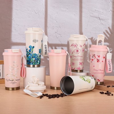 Full Color 16oz Tumbler Stainless Steel Vacuum Insulated Mug with Lid